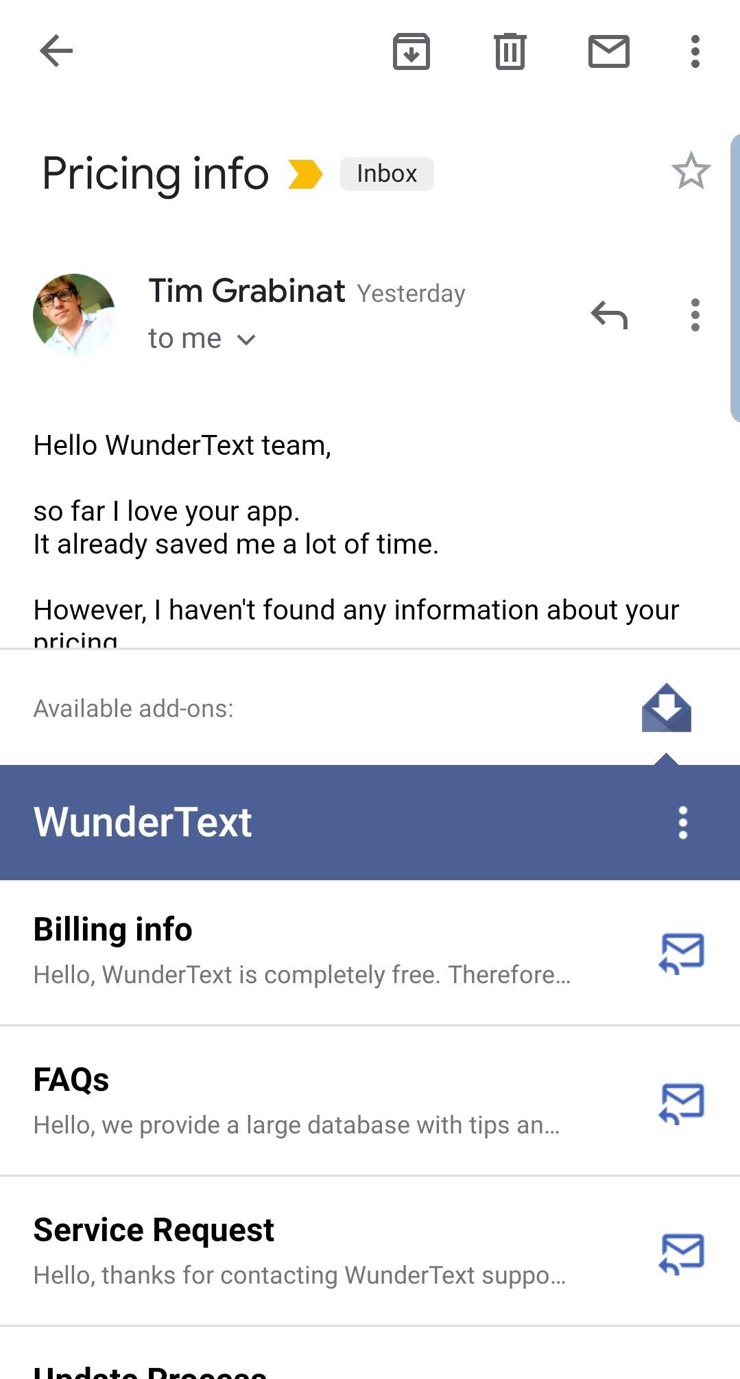Screenshot of iPhone App