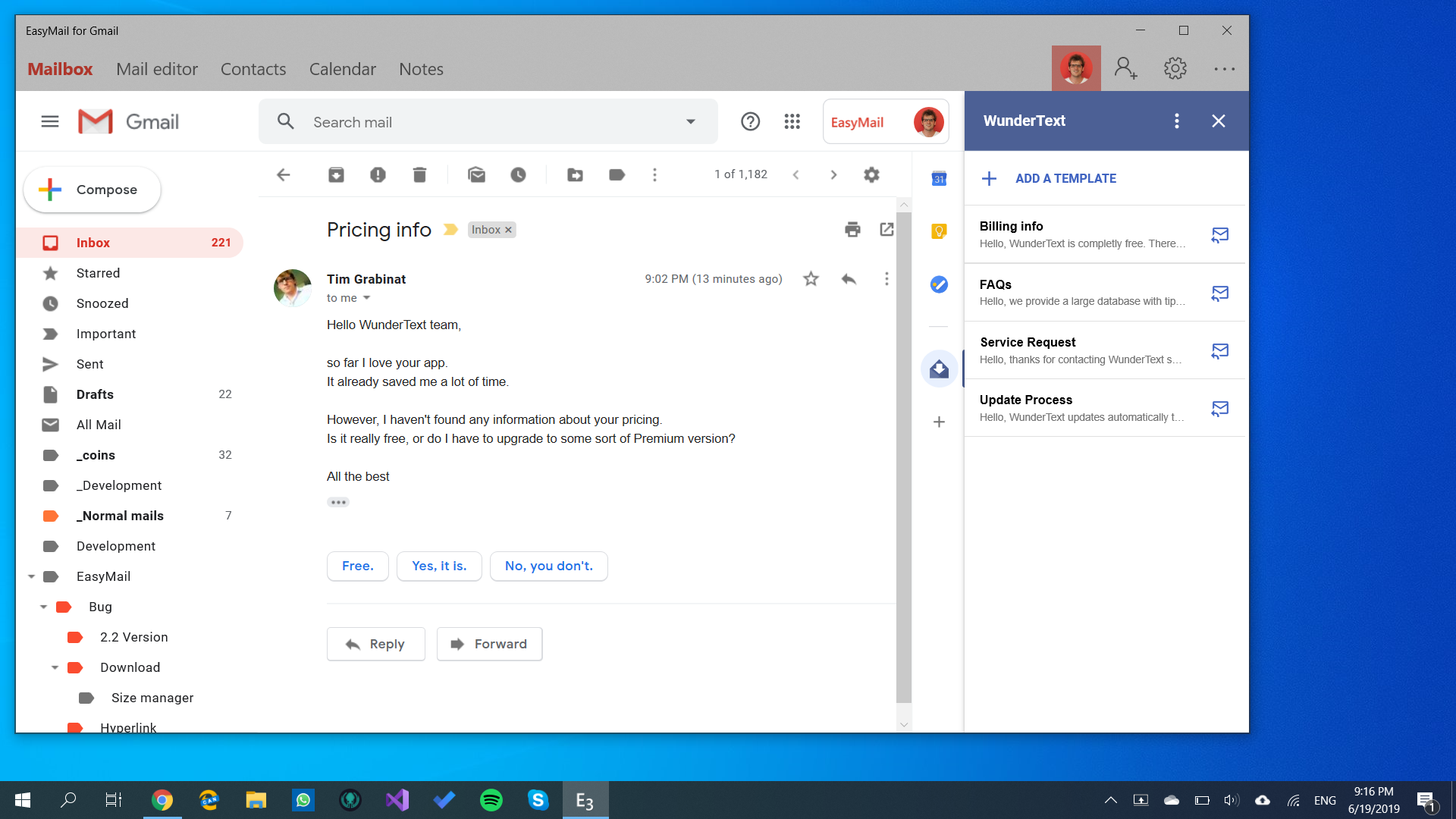 Screenshot of App inside a laptop