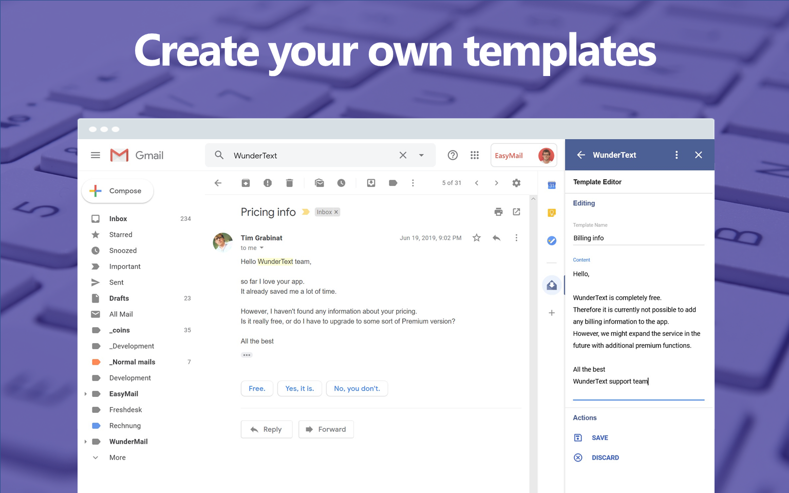 Screenshot of application